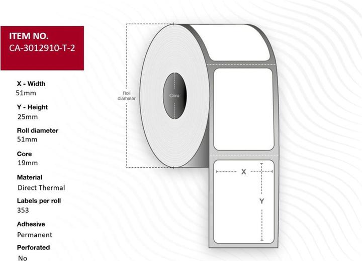 Immagine prodotto Capture Etichetta 51x25, nucleo 19, diretto