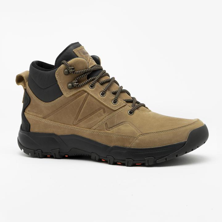 Actual product image Quechua Men's waterproof leather hiking boots - NH500 mid-high beige (39)