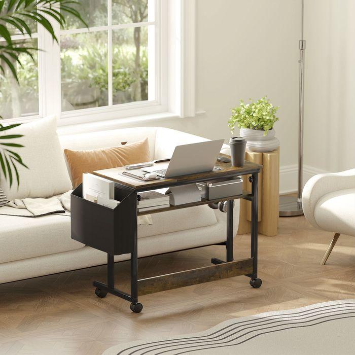 Produktbild Swisshandel24 Höhenverstellbar Schreibtisch, 92 x 40 cm, Computertisch mit Rollen, Plattform