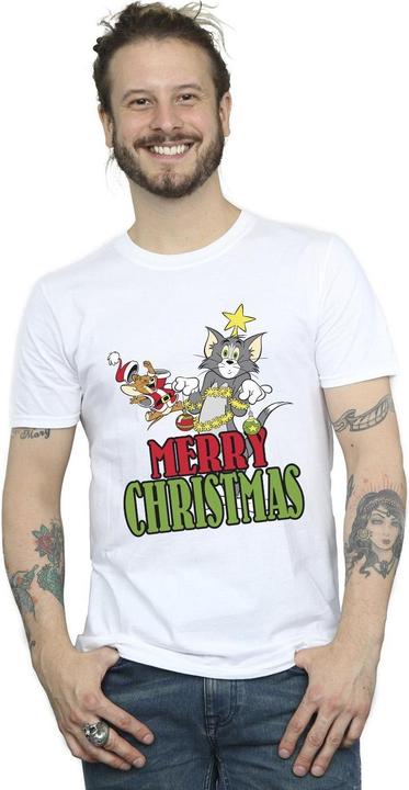 Immagine prodotto Tom & Jerry Merry Christmas Baubles Maglietta Uomo (L)