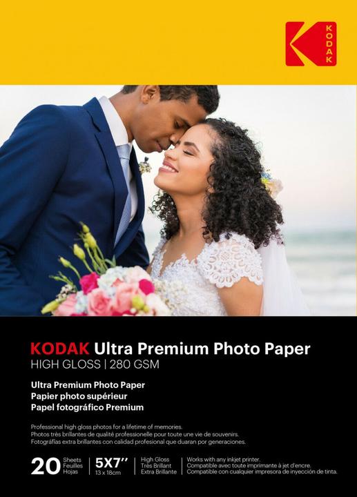Produktbild Kodak Ultra Prem Photo 280g 10.4 mil Glossy 5/7x20 (280 g/m², 13 x 18 cm, 20 x)