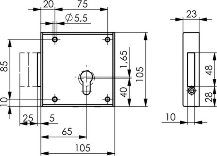 Actual product image Amf Mesh gate deadbolt lock 100 (Profile cylinder)