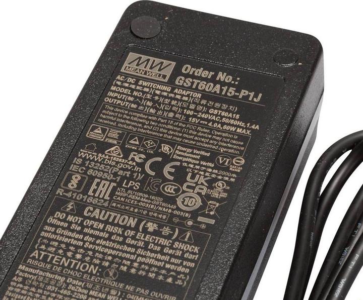 Actual product image MeanWell Power Adapter Desk Top C14 15V ErP 60W (60 W)