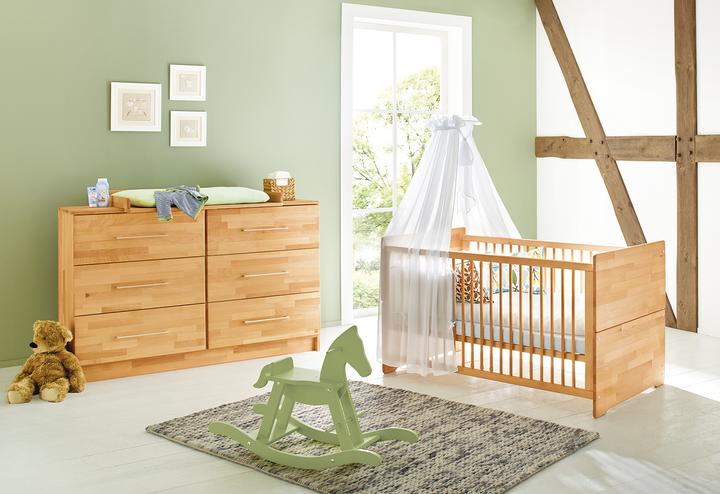 Pinolino Sparset Natura extrabreit (Babybett, Wickelkommode)