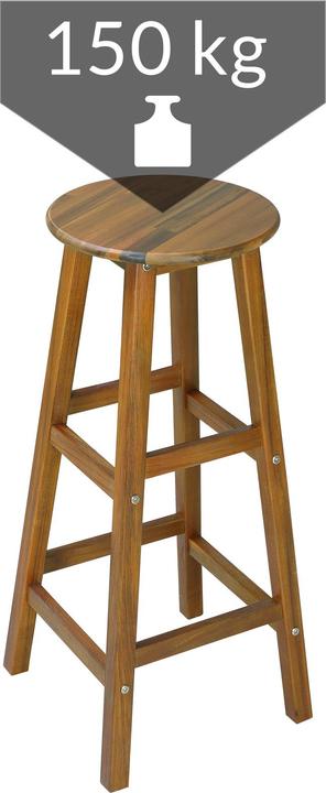 Produktbild Casaria Bartisch mit Hocker (75 x 75 x 110 cm)