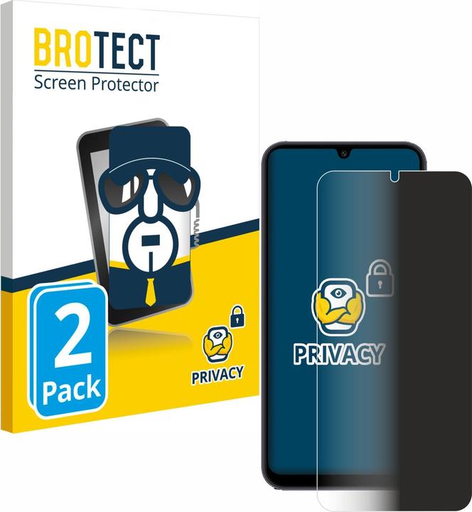 Productafbeelding BROTECT Anti-spionnetje privacyfolie Beschermfolie tegen blauw licht (2 Stuk, Samsung Galaxy A25 5G)