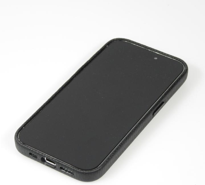 Actual product image PhoneLook Coque Cuir de veau luxe grainé intégral avec boutons métalliques et MagSafe (Apple iPhone 14 Pro Max)