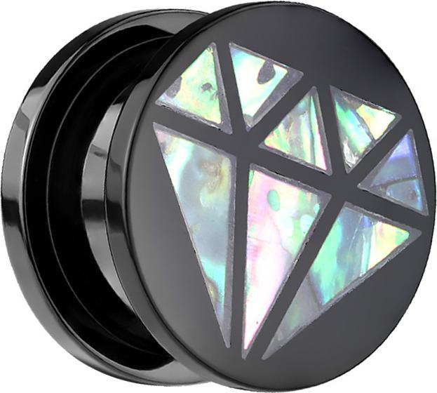 Star Piercing Flared Plug Diamant aus Abalone (ohne Messing, Acryl)