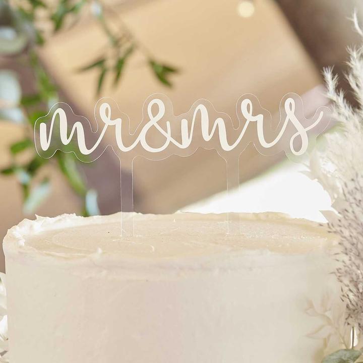 Immagine prodotto Ginger Ray Topper per torta nuziale Mr & Mrs in acrilico