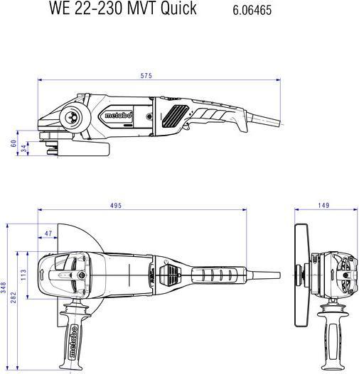 Produktbild Metabo Winkelschleifer WE 22-230 MVT Kunststoffkoffer (230 mm)