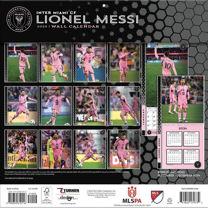 Produktbild MLS - Inter Miami FC - Lionel Messi - 30.5 x 30.5 cm Spieler-Wandkalender 2025 (30.5 x 30.5 cm, Französisch, Italienisch, Spanisch, Deutsch, Englisch)