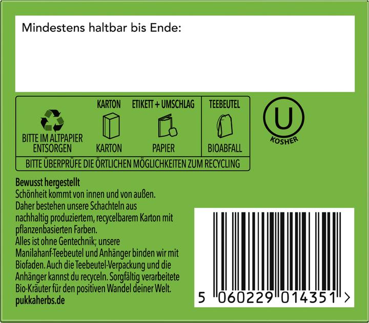 Valori nutrizionali e ingredienti Pukka Tè verde Matcha (30 g)