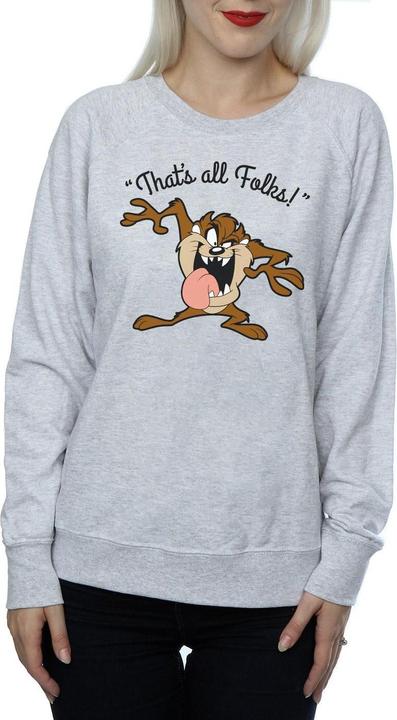 Actual product image Looney Tunes Womens/Ladies That's All Folks Taz Sweatshirt (S)