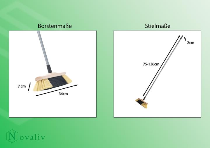 Immagine prodotto Novaliv 1x Scopa per interni con manico I Setole sintetiche fini I Scopa a mano in legno I Manico (1 pz.)