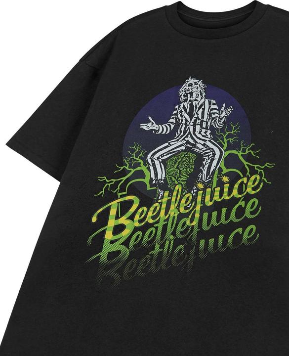 Actual product image Beetlejuice Unisex Adult Fade Logo Short-Sleeved T-Shirt (M)