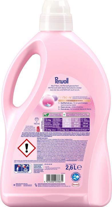 Produktbild Perwoll Renew Flüssig Wolle & Feines (52 Waschgänge, Flasche)