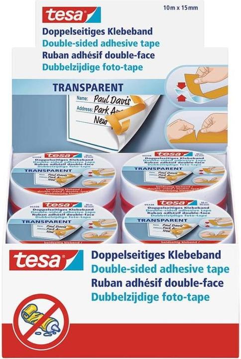 Produktbild tesa Doppelseitiges Klebeband, für Fotos und Papier (15 mm)