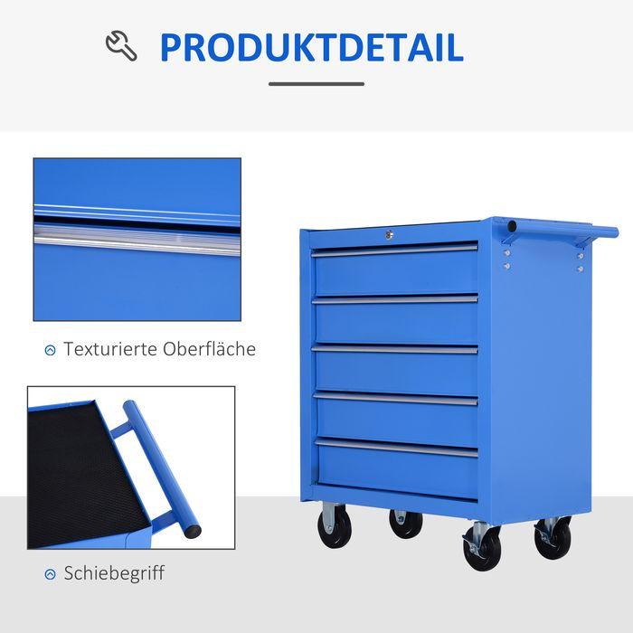 Actual product image Swisshandel24 Mobile workshop trolley Tool trolley Tool trolley Tool box with 5 drawers red (1 x)