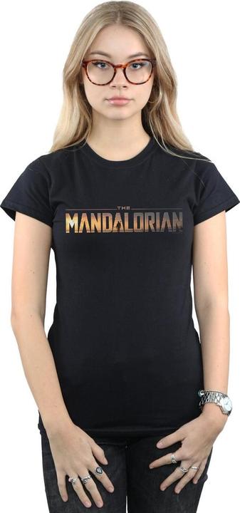 Immagine prodotto Star Wars The Mandalorian Series Logo Maglietta Donna (XXL)