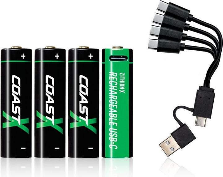 Actual product image Coast Zithion-X USB-C (4 pcs., AA, 2400 mAh)