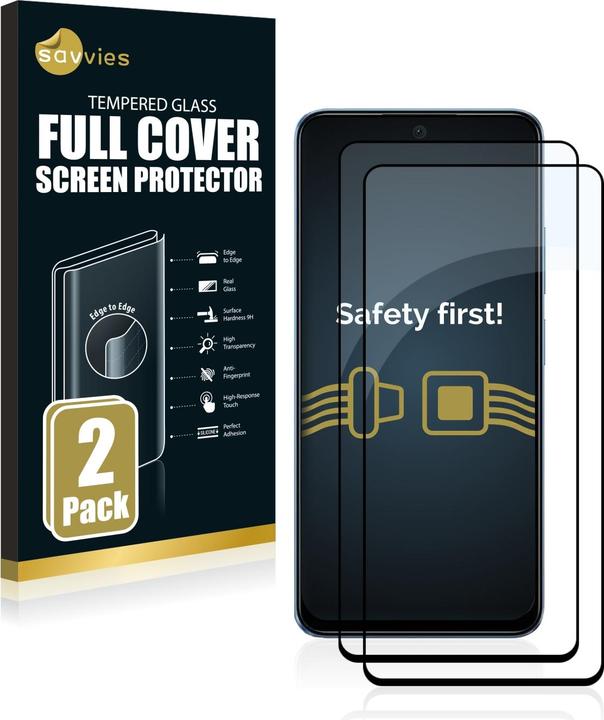 Immagine prodotto Savvies Protezione dello schermo in vetro blindato a schermo intero (2 Pezzo/i, Xiaomi Redmi Note 12)