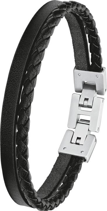 S.Oliver Armband (21.50 cm, Edelstahl, Leder)