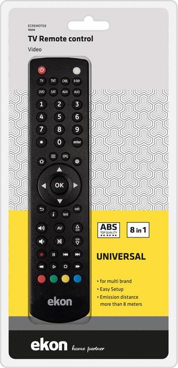 Produktbild Ekon Universal 8-in-1 multi-brand remote control (Universal Fernbedienung)