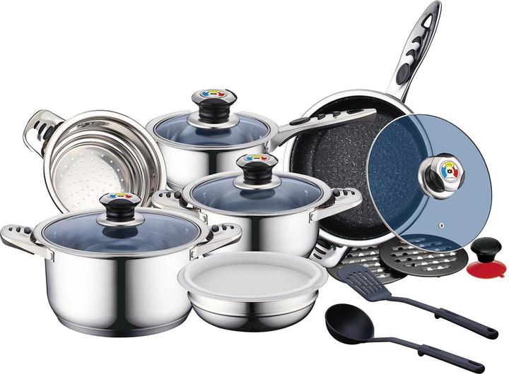 Produktbild JTI Set aus Kochgeschirr und Küchenutensilien - 16-teilig (Bratpfanne, Edelstahl)