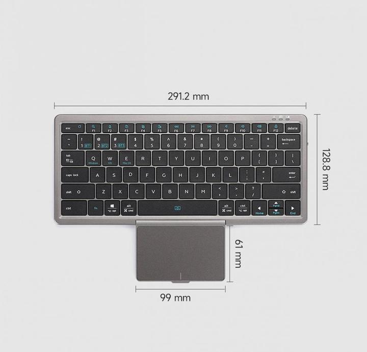 Actual product image Dux Ducis OK Series Wireless Bluetooth Keyboard with Touchpad - Black (US, Various)