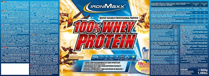 Immagine prodotto IronMaxx 100% proteine del siero di latte (Vaniglia, 1 pz., 900 g)