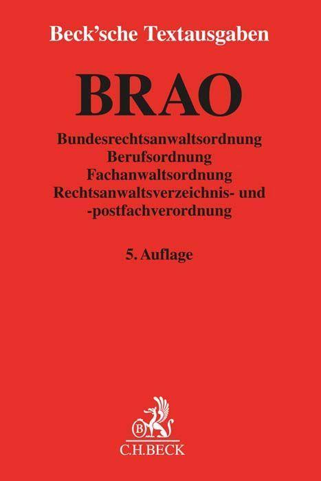 Actual product image Bundesrechtsanwaltsordnung und zugehöri (German, Swantje Jacklofsky, 2022)