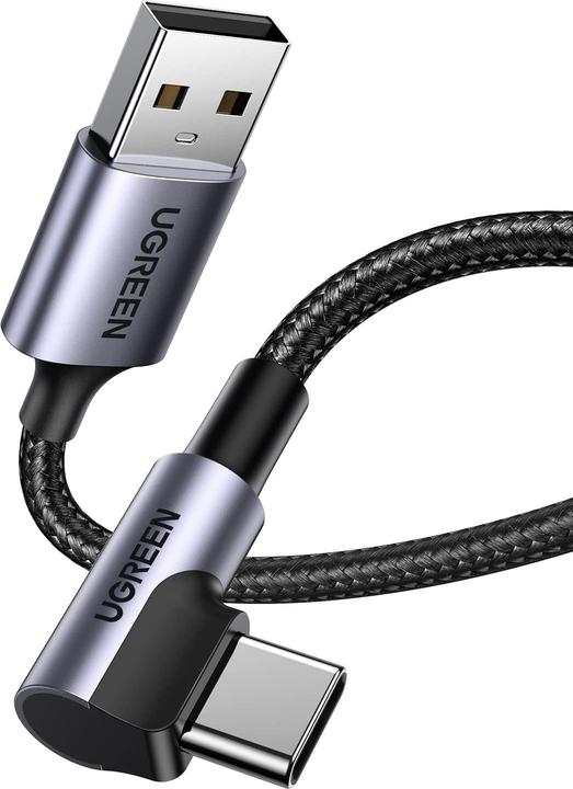 Actual product image Ugreen USB-C angled to USB-A 2.0 A data cable (2 m, USB 2.0)