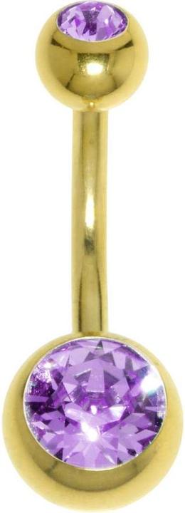 Immagine prodotto Bijouteria Piercing ventre (Acciaio chirurgico 316L, Rivestimento in PVD (colore oro), Cristallo premium)