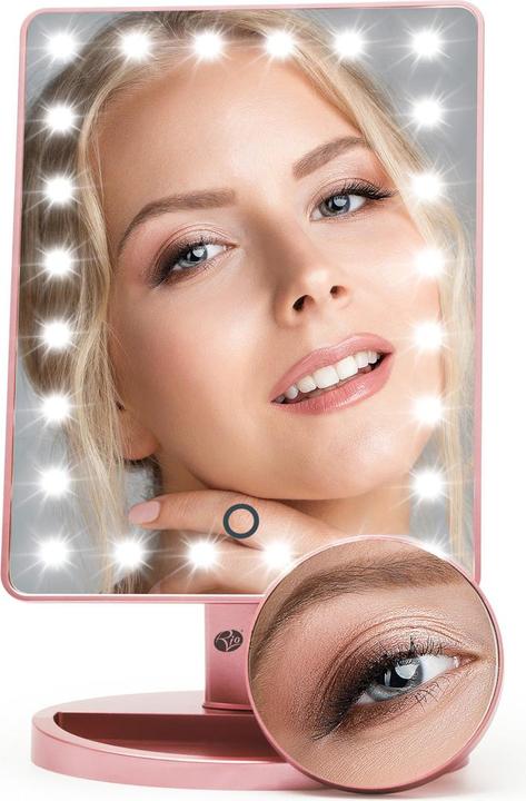 Actual product image Rio Cosmetic Mirror 24 LED Touch Rose Gold (17 x 5.5 x 22 cm)