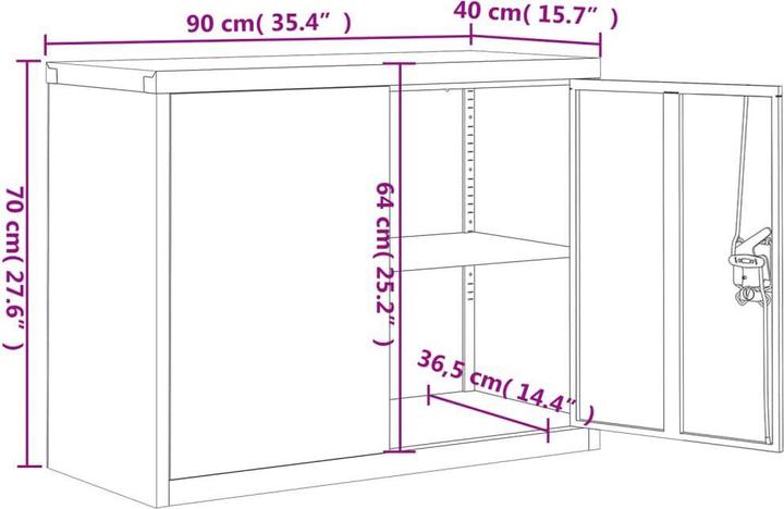 Produktbild VidaXL Bakarne (90 x 40 x 70 cm)