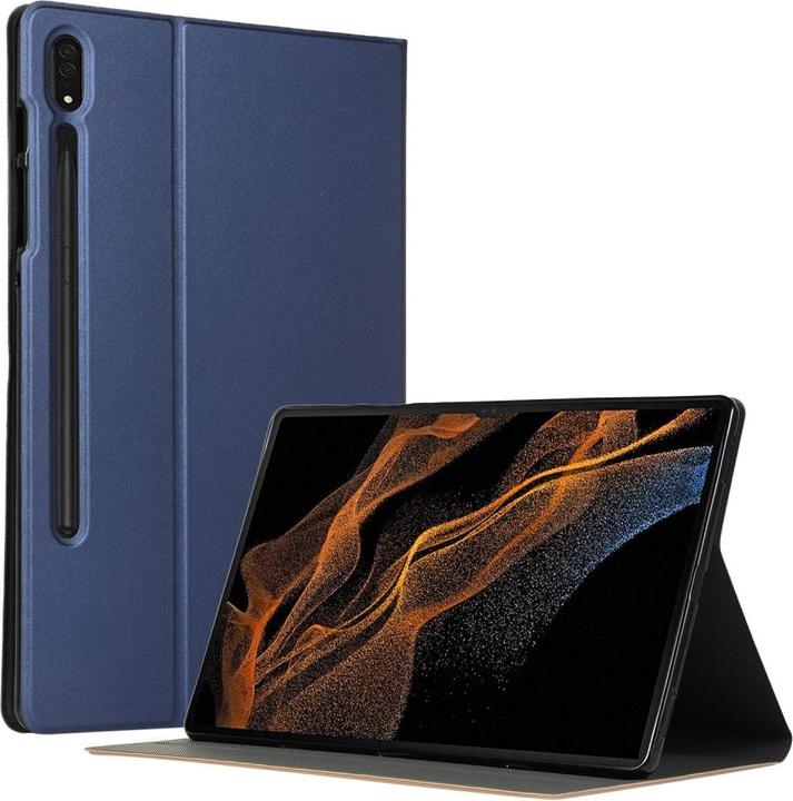 Actual product image Cover-Discount Galaxy Tab S8 Ultra - Tri-fold Smart Case dark blue (Galaxy Tab S8 Ultra)