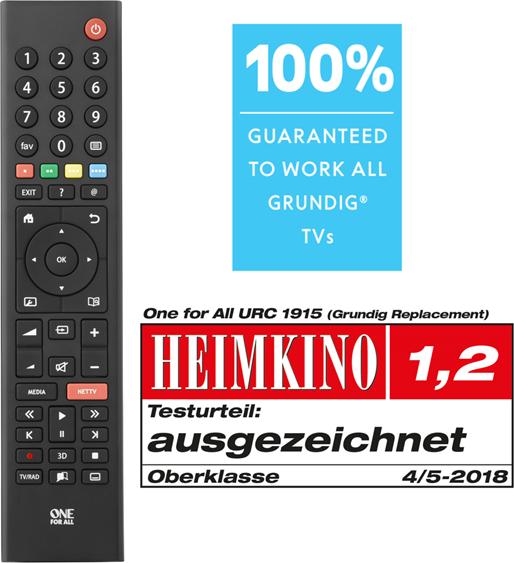 Produktbild One for All Grundig TV Ersatzfernbedienung (Universal Fernbedienung, Infrarot)