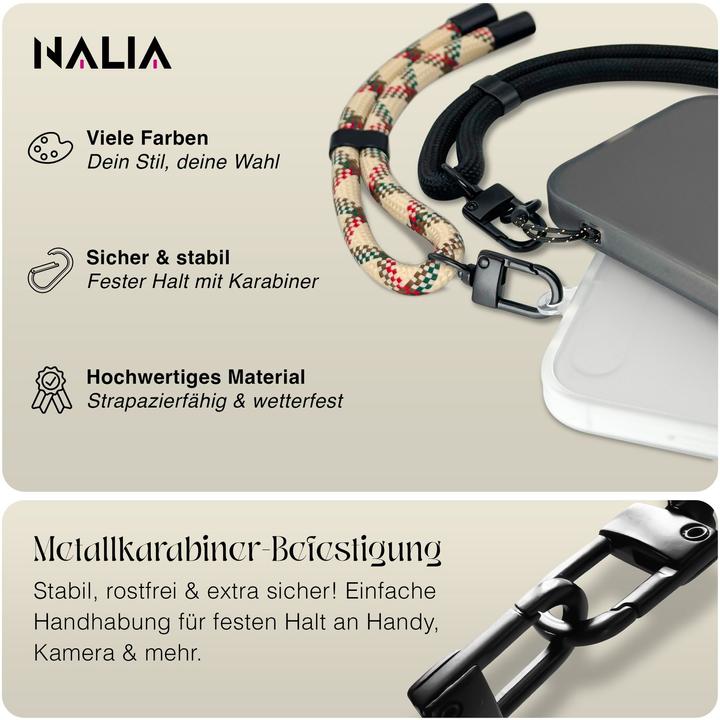 Produktbild Nalia Wristy Lanyard Handykette – Universal Trageband für Smartphones – Verstellbar, Soft & Elastisch
