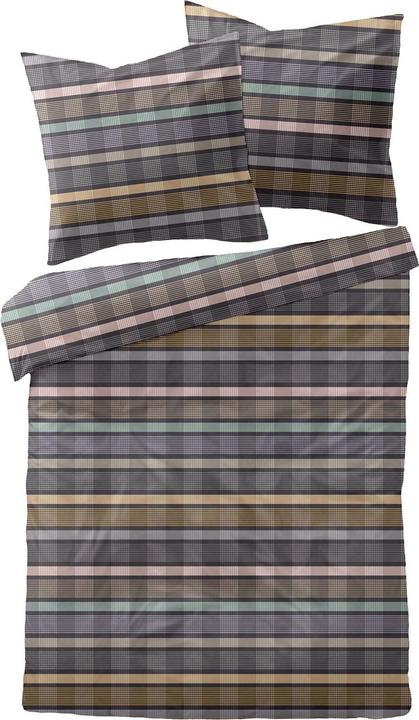 Immagine prodotto Dormisette Mako-Satin Bettwäsche Streifen lila (Set di biancheria da letto, 155x220 cm + 80x80 cm)