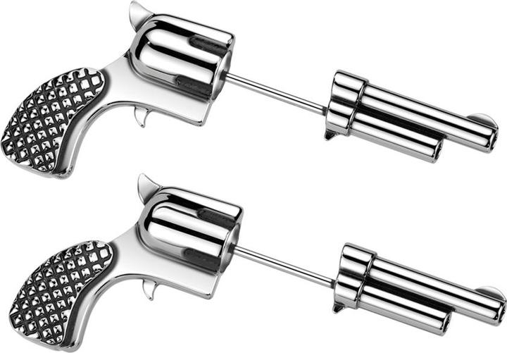 Produktbild Star Piercing Ohrstecker silber Revolver (ohne Messing, Chirurgenstahl 316L)