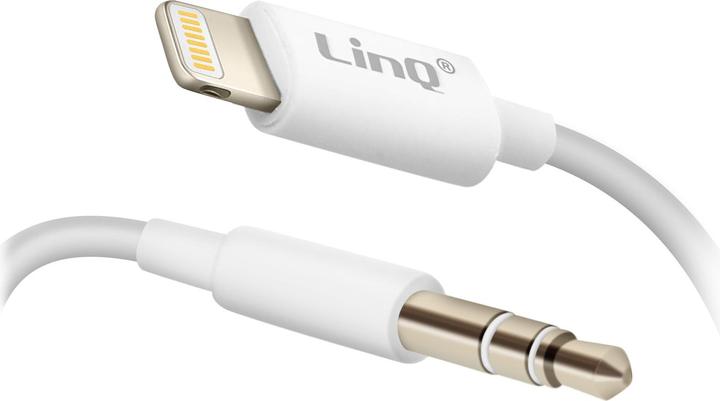 Produktbild LinQ weisser Lightning auf 3.5mm Klinkenanschluss Audioadapter mit Fernbedienung (Lightning, 3.5mm Klinke)