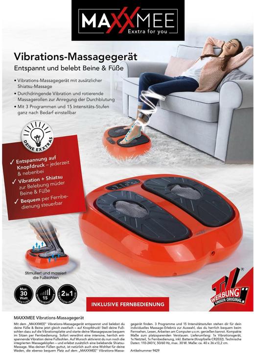 Actual product image Maxxmee Massager 24 V, Black/Orange, Product type