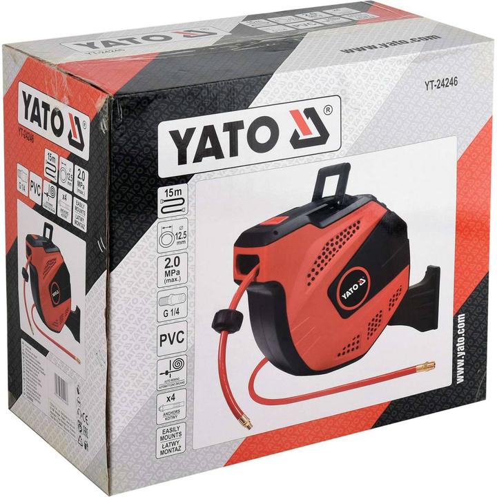 Actual product image Yato Professional Compressed Air Automatic Hose Reel 15m Ø12.5mm YT-24246