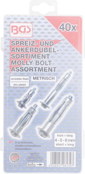 Image du produit BGS Assortiment de chevilles de chevilles Molly 40 pièces (1 pcs)