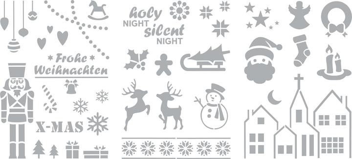 Immagine prodotto VBS Set di stencil "Merry Christmas", 3 pezzi.