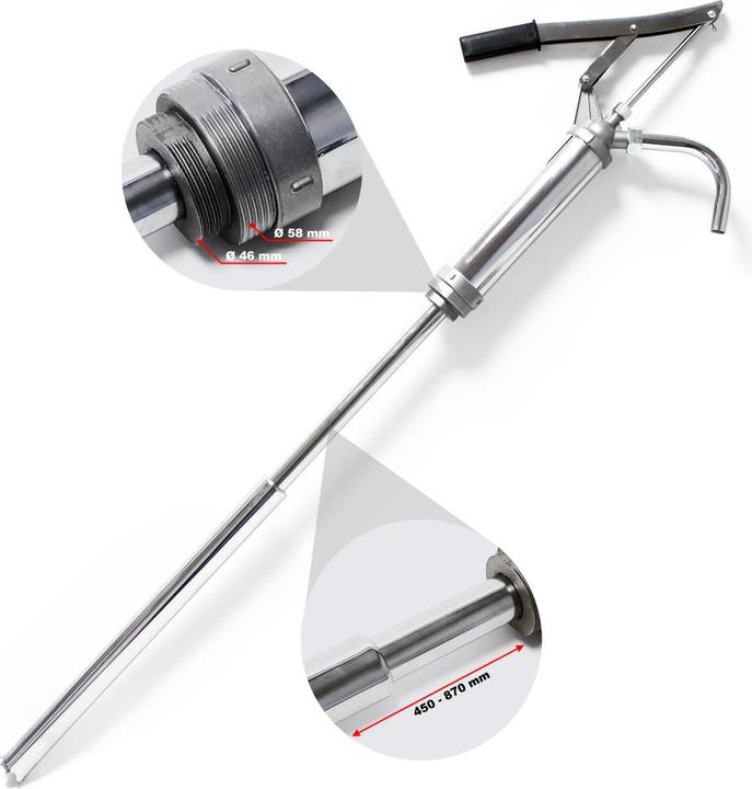 Produktbild Wiltec Heizöl Diesel Fasspumpe 16-18 l/min Hebelpumpe Handpumpe Fassverschraubung