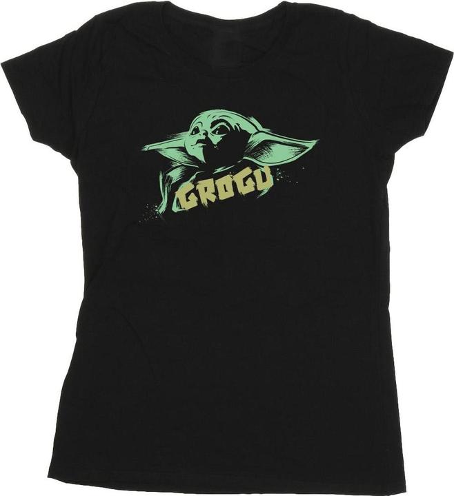 Actual product image Star Wars Womens/Ladies The Mandalorian Grogu The Child Splat Cotton T-Shirt (XL)