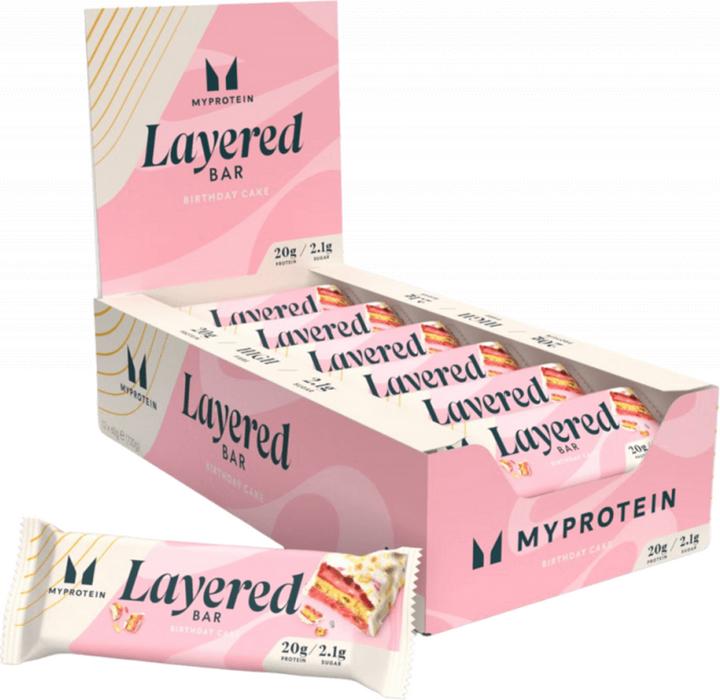 Actual product image MyProtein Retail Layered Bar (12 x 60G) (Vanilla Birthday Cake, 12 pcs., 854 g)