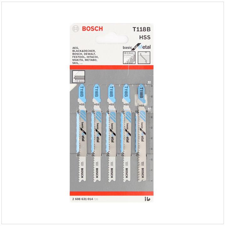 Produktbild Bosch Professional Zubehör Stichsägeblatt T 118 B Basic for Metal, 5er-Pack