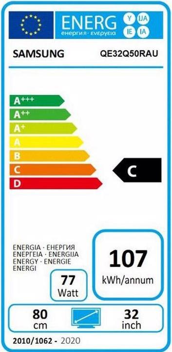 Energie-Label Samsung QE32Q50R (32", QLED, 4K, 2019)